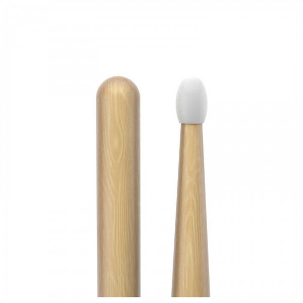 Promark Rebound 5B Hickory Drumsticks, Oval Nylon Tip - Tip
