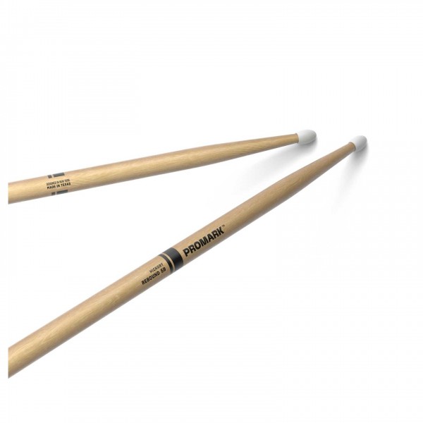 Promark Rebound 5B Hickory Drumsticks, Oval Nylon Tip