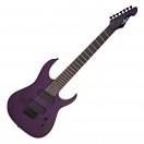 Harlem S 7 Cuerdas Trastes en Abanico Guitarra Gear4music, Purple Sparkle