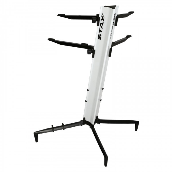Stand Keyboard Back Stay Stands Tower Keyboard Stand, Two Tier, White at Gear4music