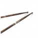 Promark Rebound 2B FireGrain Hickory Drumsticks, Acorn Wood Tip - Angle