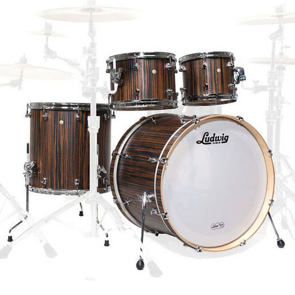 Ludwig Signet 105 TeraBeat 4Pc Shell Pack, Macassar Ebony
