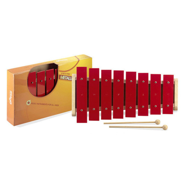 Stagg 8 Large Key Metallophone, Red