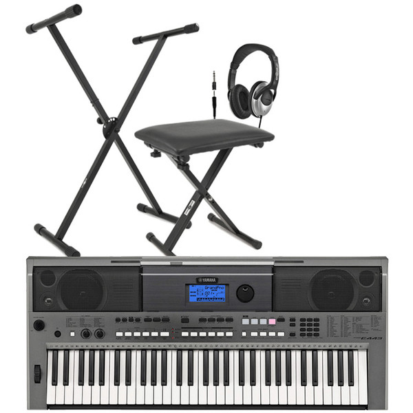 DISC Yamaha PSR-E443 Portable Keyboard w/ Stand, Bench and Headphones