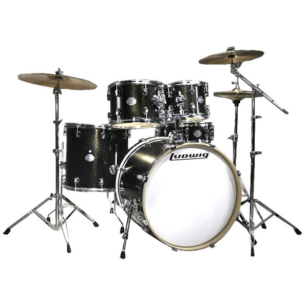 Ludwig Element Drive 5 Piece 22in Drum Kit, Black Gold Sparkle