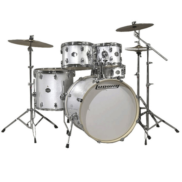 Ludwig Element Drive 5 Piece 22 Inch Drum Kit, White Sparkle