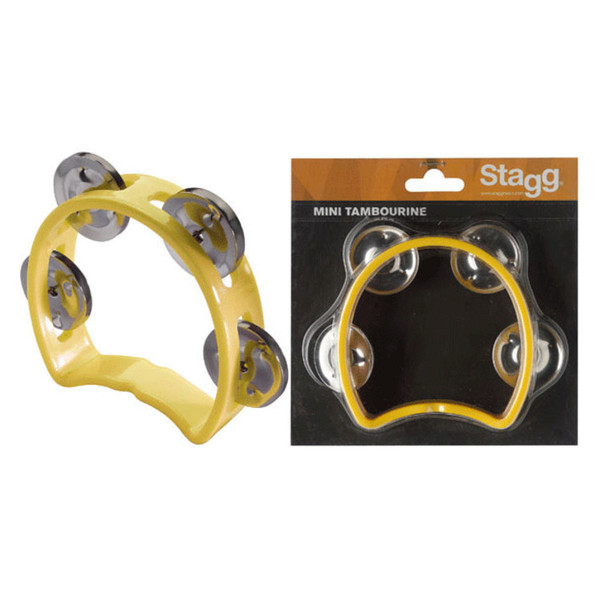 Stagg Plastic Mini Tambourine, Yellow
