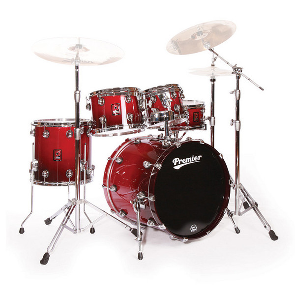 Premier Genista Maple Stage 20 Kit & Hardware Bundle, Cherry Red Fade