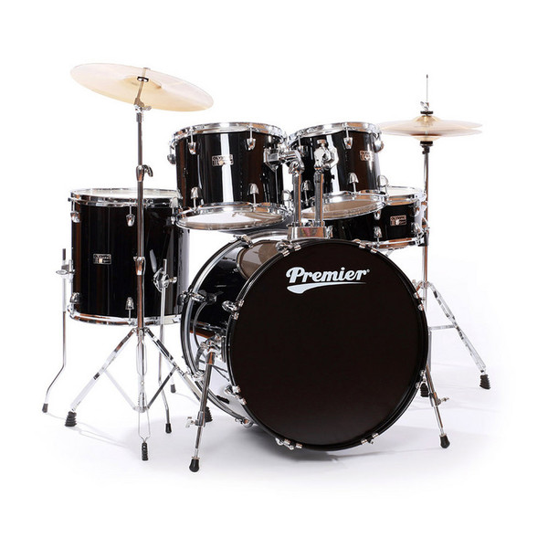 Premier Olympic Stage 22 In Complete Drum Kit, Black Wrap