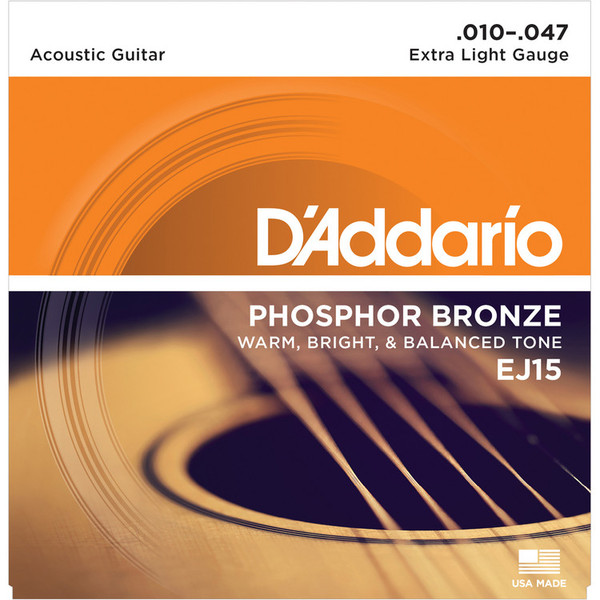 D'Addario EJ15 Phosphor Bronze, Extra Light, 10-47