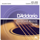 D'Addario EJ26 Phosphor Bronze, Custom Light, 11-52