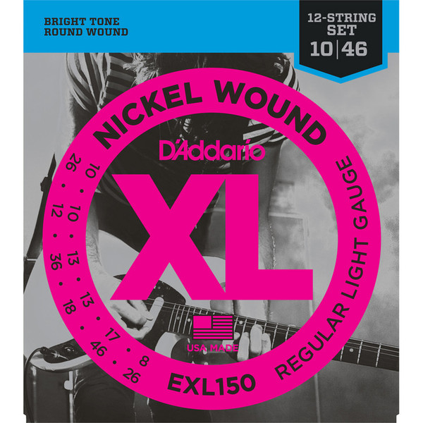 D'Addario EXL150 Nickel Wound Super Light, 12-String 10-46
