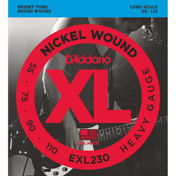 D'Addario EXL230 Bass Guitar Strings, Heavy 55-110, Long Scale
