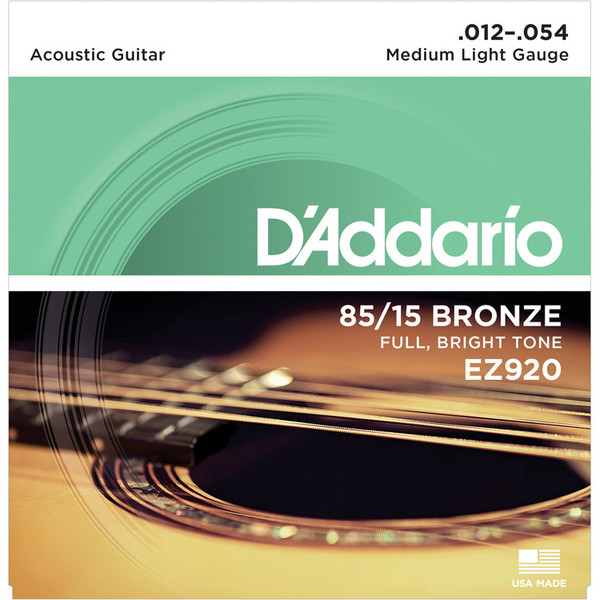 D'Addario EZ920 85/15 Great American Bronze, Medium Light, 12-54