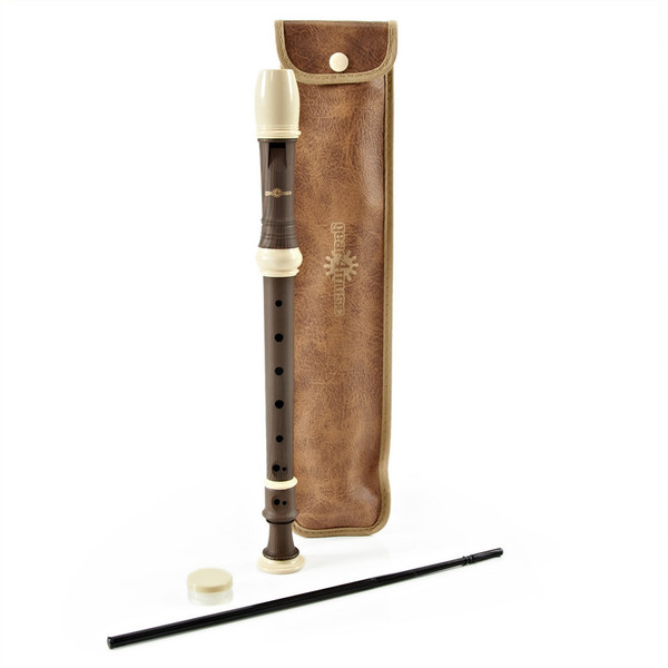 Descant Recorder with Wood Grain Finish, Cleaning Rod and Case