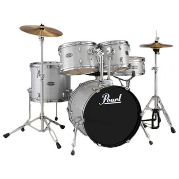 DISC Pearl Target Fusion 20 Inch Complete Drum Kit, Silver Sparkle at  Gear4music