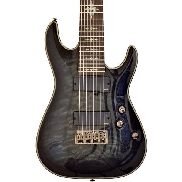 DISC Schecter Damien Elite-8 Guitar, See-Thru Black at Gear4music