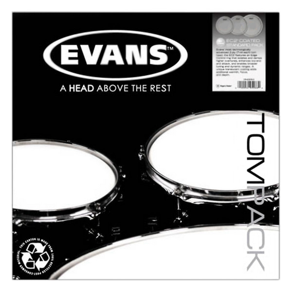 EVANS EC2 Coated Rock Tom Pack 10" 12" 16"