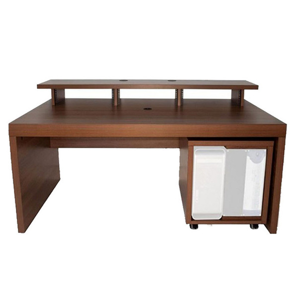 My Big Desk Big Slab + 12U Rack and Top Racks, TA Walnut