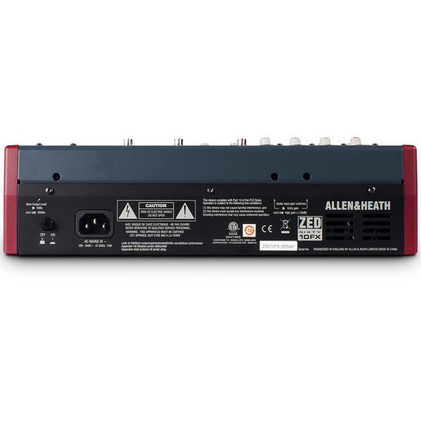 Allen & Heath ZED60-10FX Analog Mixer With USB at Gear4music