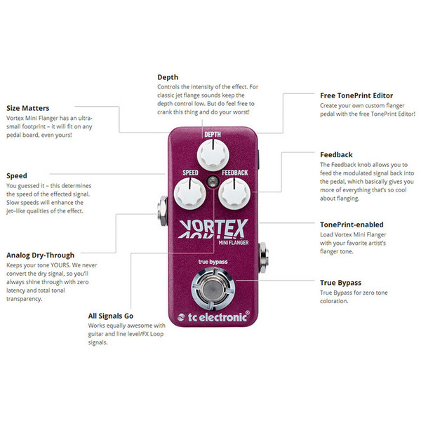 TC Electronic Vortex Mini Flanger Pedal | Gear4music