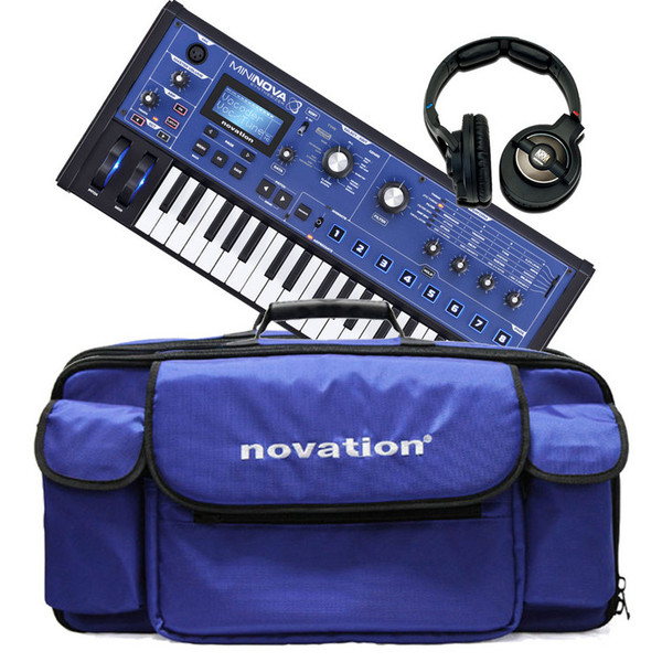 Novation MiniNova Bundle with Bag and Focusrite KNS-6400 Headphones