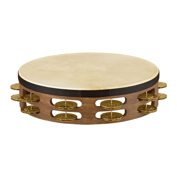 Meinl Vintage Goat Skin 2 Row Tambourine, Walnut Brown