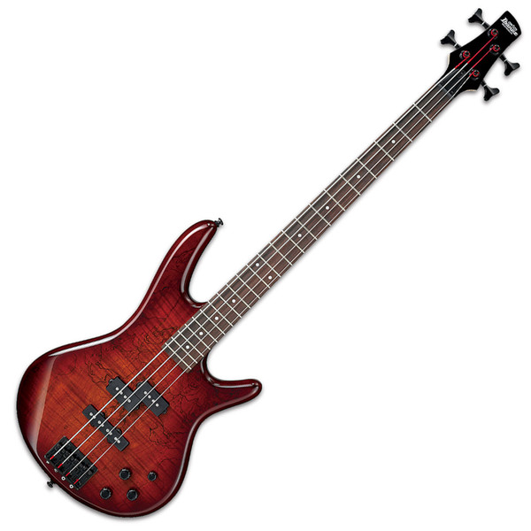 Ibanez GSR200SM Gio 4-String Bass Guitar, Charcoal Brown Burst