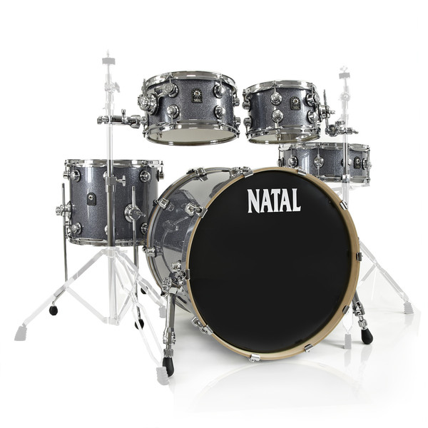 Natal Ash Fusion X Shell Pack and Snare, Grey Sparkle