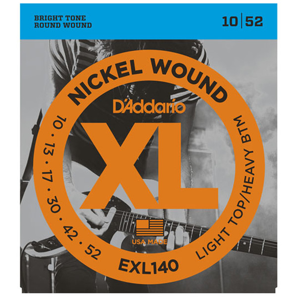 D'Addario EXL140 Nickel Wound, Light Top/Heavy Bottom, 10-52