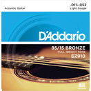 D'Addario EZ910 Cordes en bronze pour guitare acoustique, 85/15, Light, 11-52