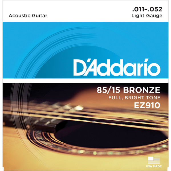 D'Addario EZ910 85/15 Great American Bronze, Light, 11-52