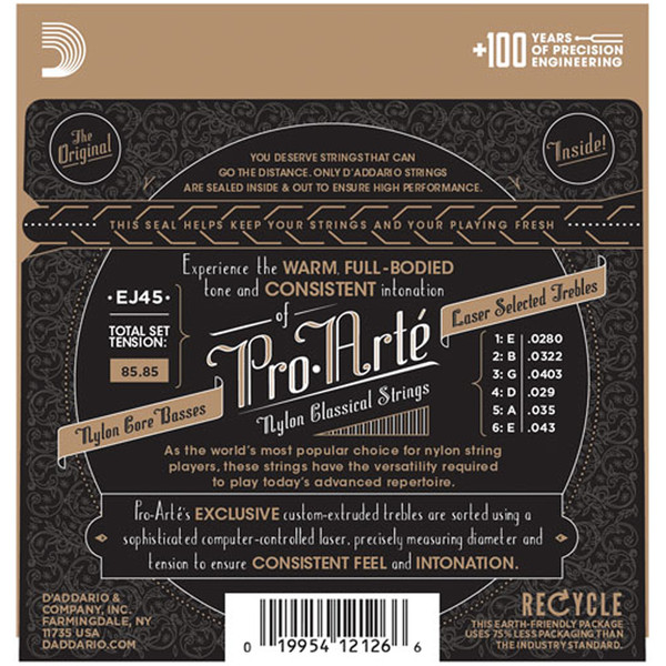 D'Addario EJ45 Pro-Arte Nylon, Normal Tension