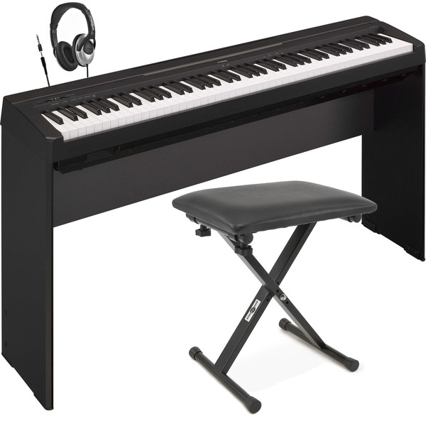 Yamaha P35 Digital Piano, Black with Stand, Bench and Headphones