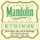 D'Addario J62 80/20 Bronze Mandolinen-Saiten, Light 10-34