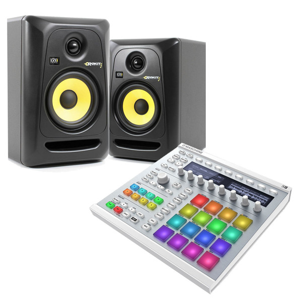 Native Instruments Maschine MK II (White) and KRK Rokit 5 Bundle 