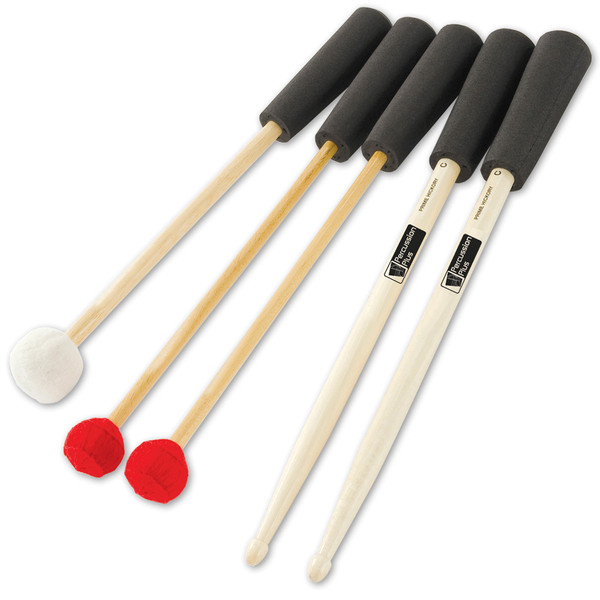 Percussion Plus PP719 Easy Grip Mallets and Beaters, 5 Pack