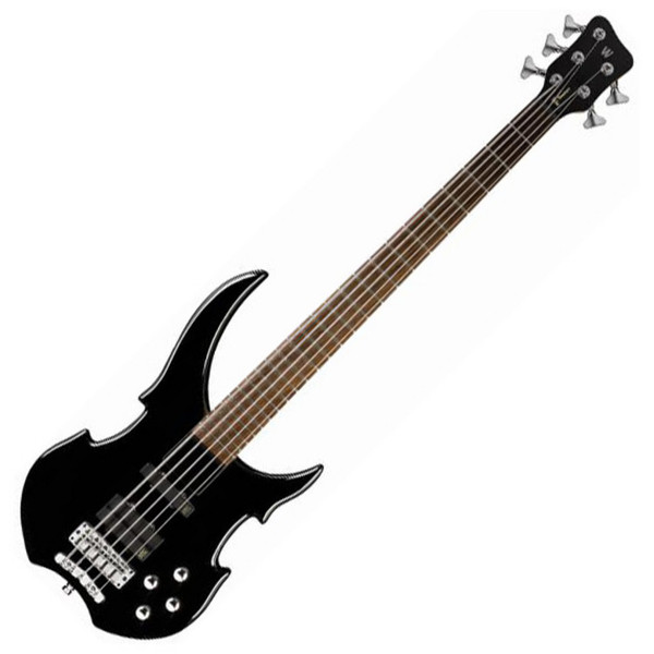 Warwick Rockbass Vampyre 5-String Active, Black HP, Chrome Hardware (Main)