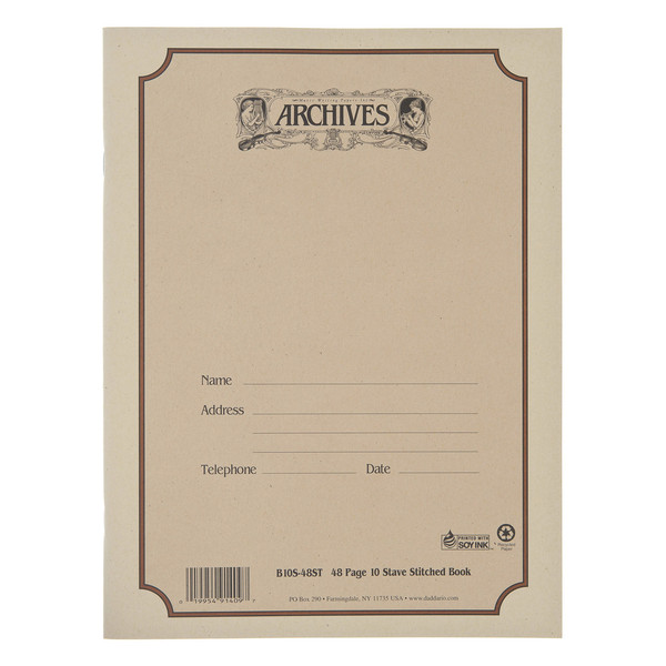 D'Addario Archives 10 Stave, 48 page Book, Stitched