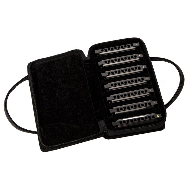 Fender Blues Deluxe Harmonica, 7 Pack with Case