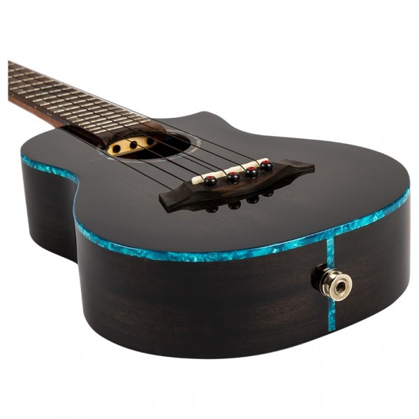 Flight Nighthawk Concert Electro Ukulele, Black Stain - Bottom
