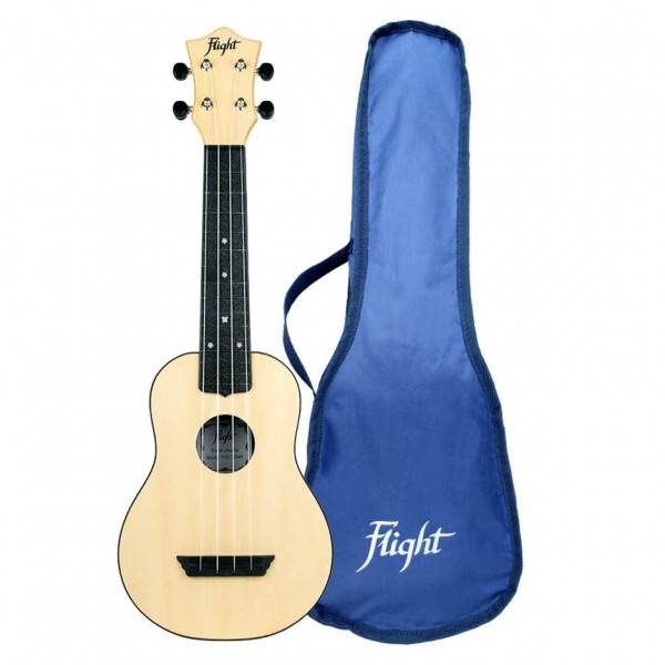 Flight TUS-35 Travel Soprano Ukulele, Natural gigbag