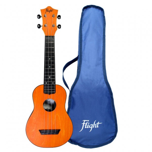 Flight TUS-35 Travel Soprano Ukulele, Orange gigbag