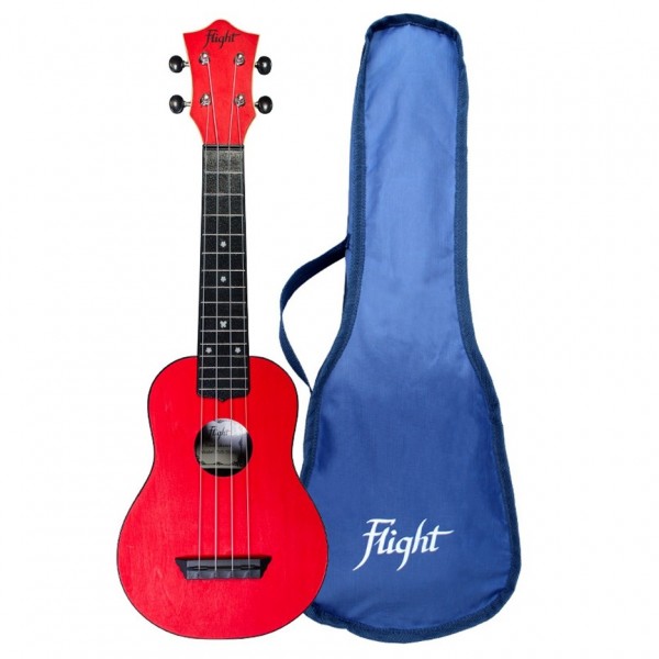 Flight TUS-35 Travel Soprano Ukulele, Red gigbag
