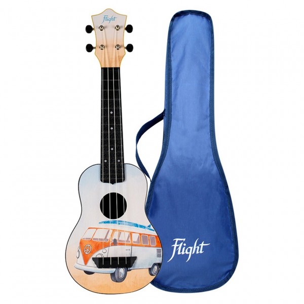 Flight TUS-25 Travel Soprano Ukulele, Campervan gigbag