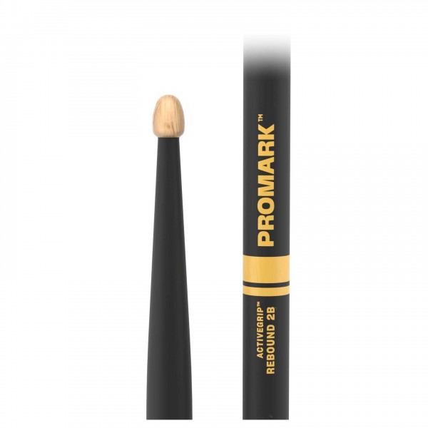 Promark Rebound 2B ActiveGrip Hickory Drumsticks, Acorn Wood Tip - Tip