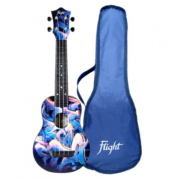 Flight TUS-40 Travel Soprano Ukulele, Graffiti gigbag