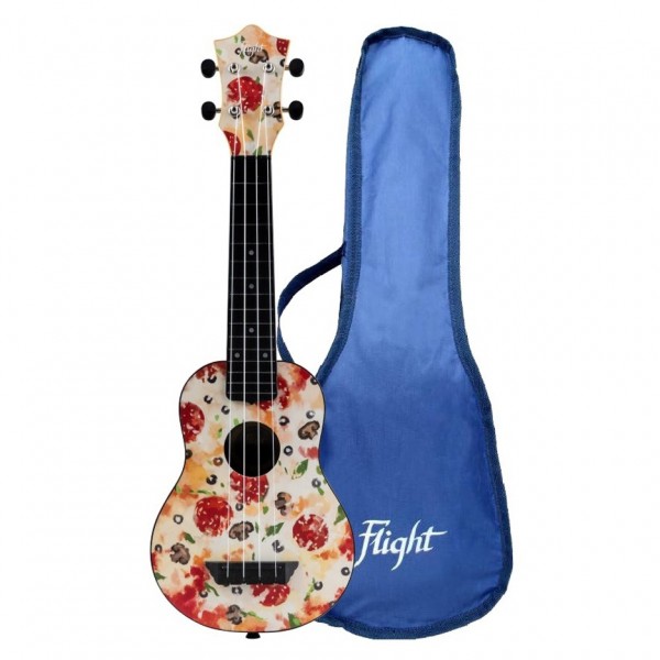 Flight TUS-40 Travel Soprano Ukulele, Pizza gigbag