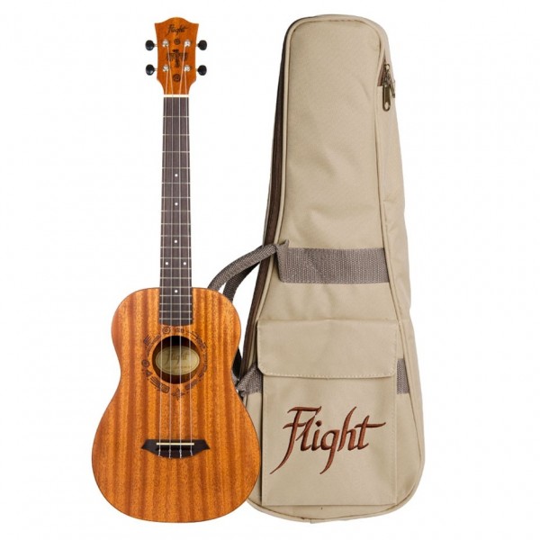 Flight DUB38 Baritone Electro Ukulele, Mahogany bag