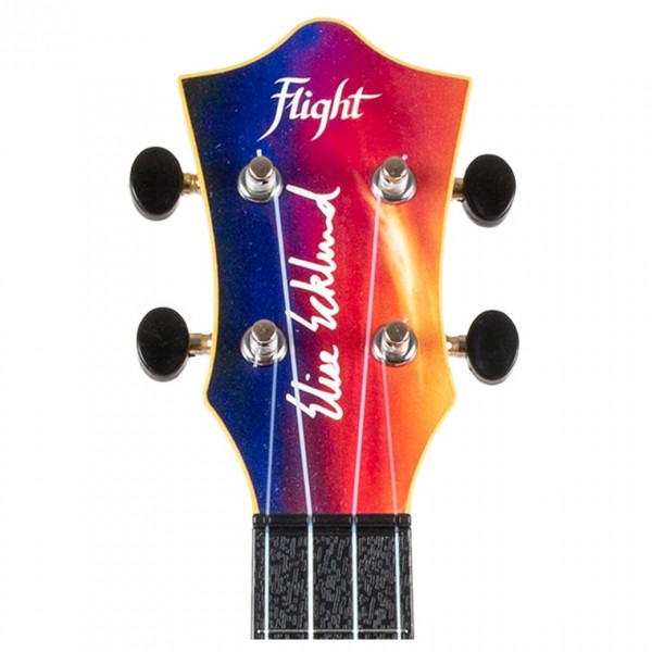 Flight TUC Elise Ecklund Travel Concert Ukulele, Sunset - Headstock Front